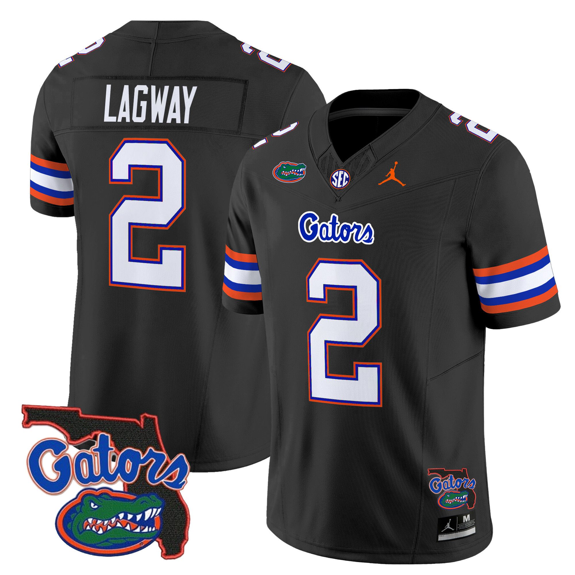Men Florida Gators #2 Lagway Black 2024 Florida Patch Vapor Limited NCAA Jersey style 1->ncaa teams->NCAA Jersey